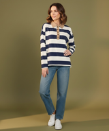 Bayfront Collared Top
 — Navy
