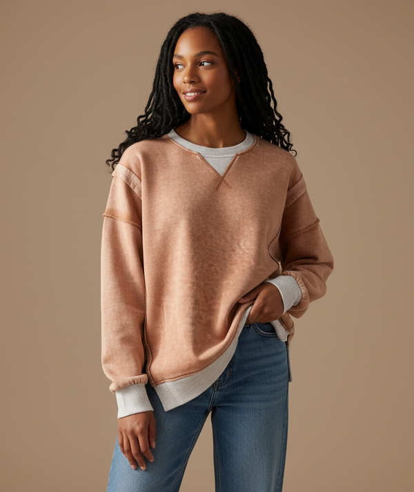 Ridgeline Fleece Pullover — Rust
