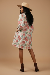 Harvest Bloom Mini Dress — Rust Mix