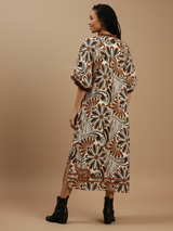 Sagebrush Abstract Midi - Brown Mix