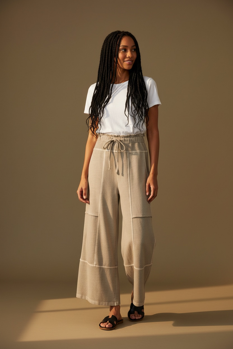Dunegrass Wide-Leg Pants — Ash Mocha