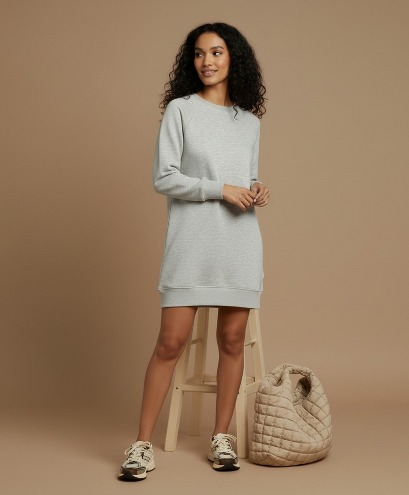 Tidewater Crochet Dress - Heather Grey