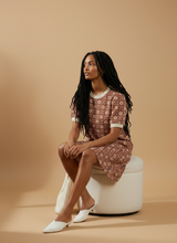 Copper Bloom Mini Dress