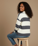Anchor Stripe Sweater — Midnight/Ivory