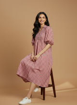 Cranberry Cove Midi Dress - Crimson