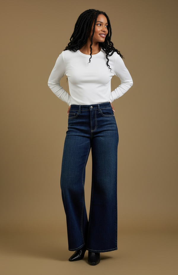 Dark Tide Wide-Leg Jeans