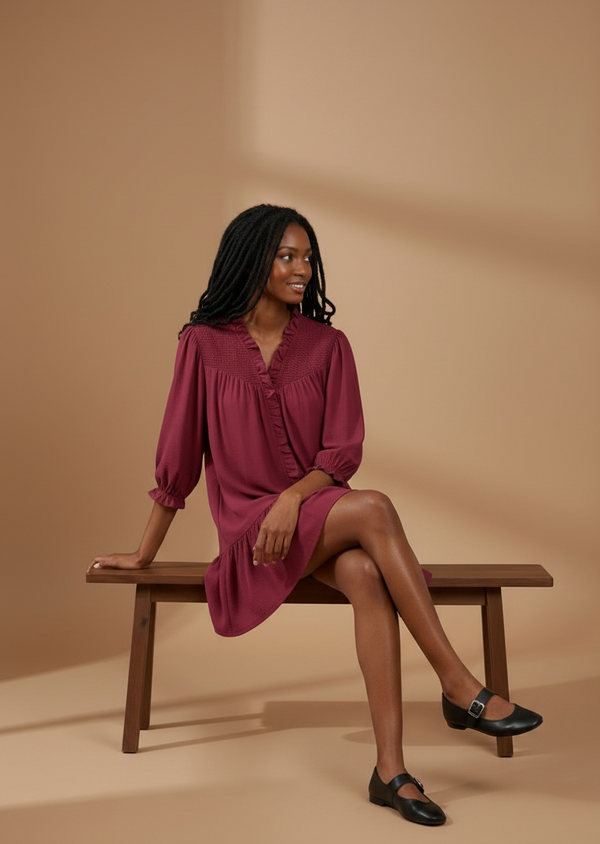 Willow Ruffle Mini Dress — Mulberry