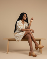 Fern Canopy Mini Dress — Cream/Latte